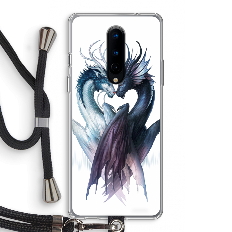 Yin Yang Dragons: OnePlus 8 Transparant Hoesje met koord