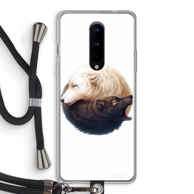 Yin Yang Wolves: OnePlus 8 Transparant Hoesje met koord