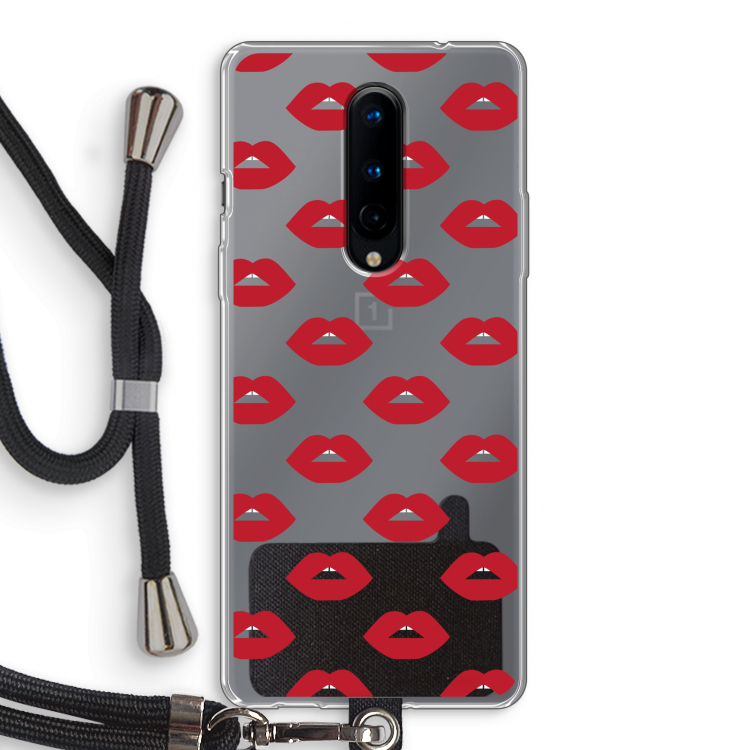 Lips: OnePlus 8 Transparant Hoesje met koord