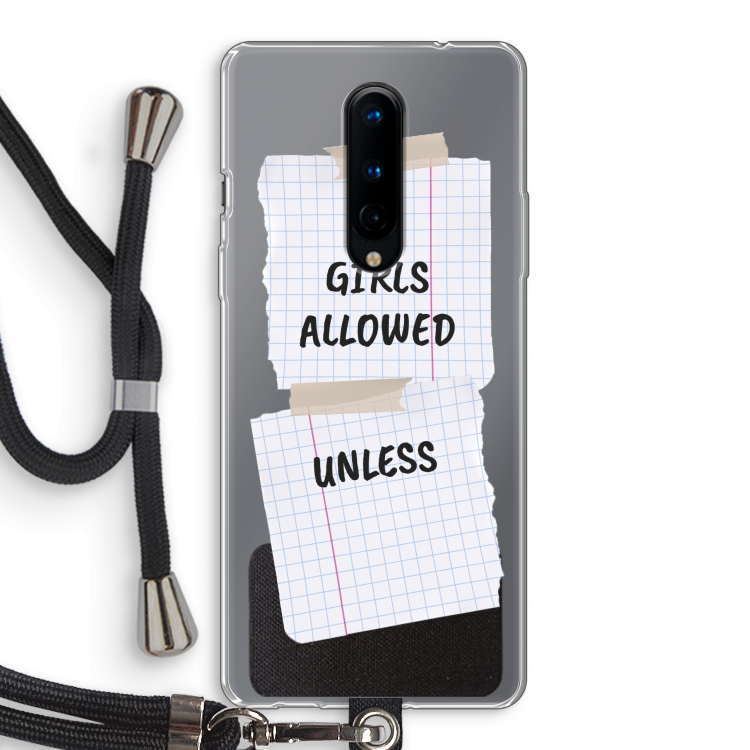 No Girls Allowed Unless: OnePlus 8 Transparant Hoesje met koord