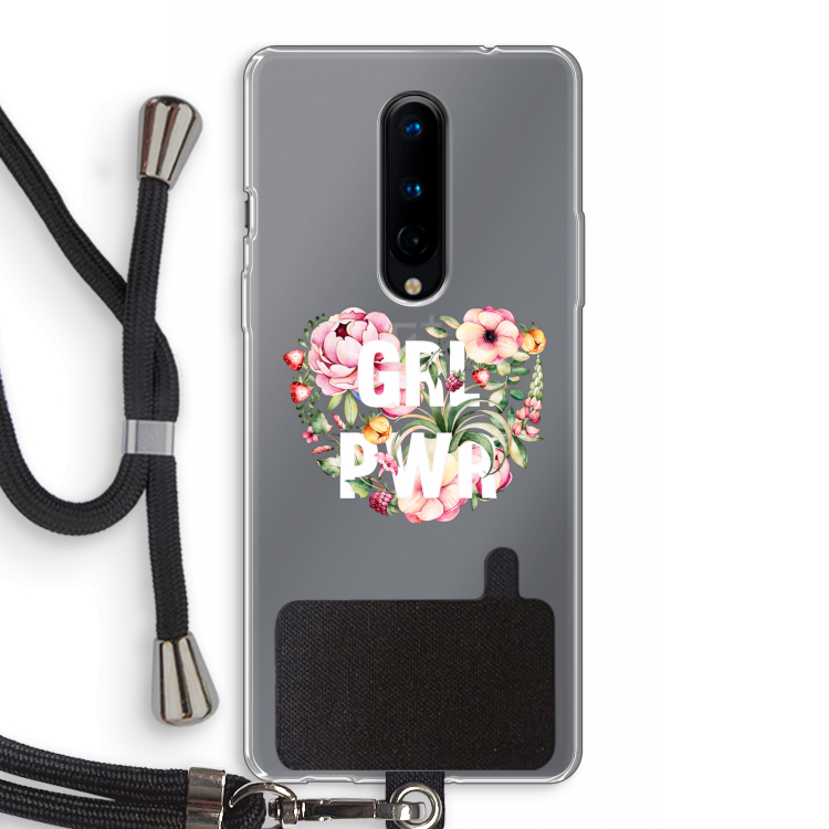 GRL PWR Flower: OnePlus 8 Transparant Hoesje met koord