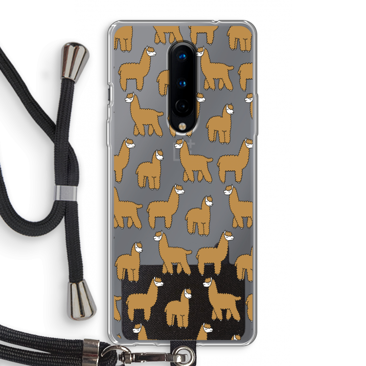 Alpacas: OnePlus 8 Transparant Hoesje met koord