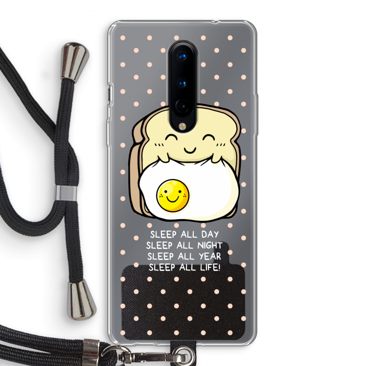Sleep All Day: OnePlus 8 Transparant Hoesje met koord