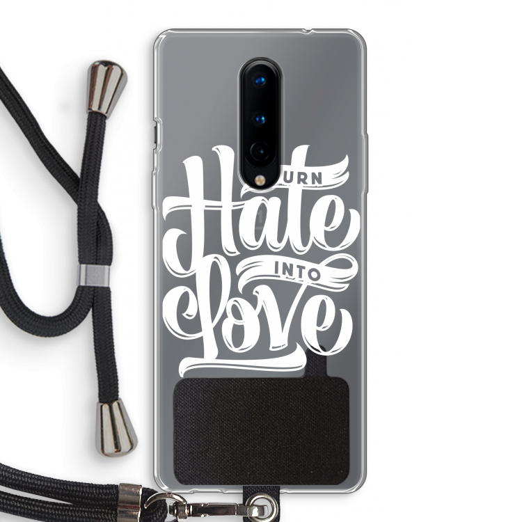 Turn hate into love: OnePlus 8 Transparant Hoesje met koord