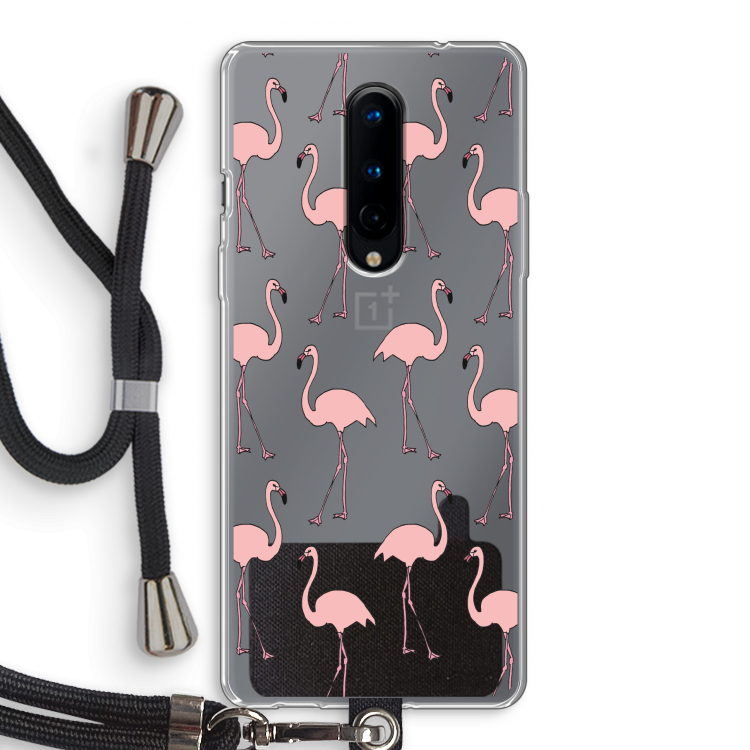 Anything Flamingoes: OnePlus 8 Transparant Hoesje met koord