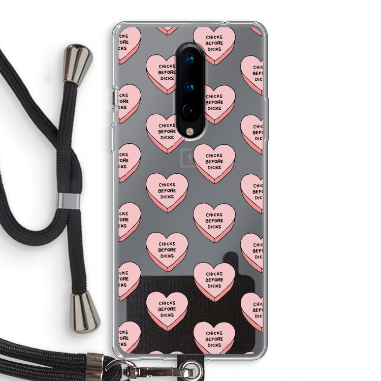 Chicks before dicks: OnePlus 8 Transparant Hoesje met koord