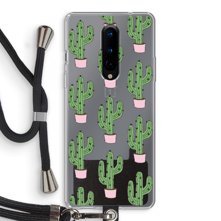 Cactus Lover: OnePlus 8 Transparant Hoesje met koord