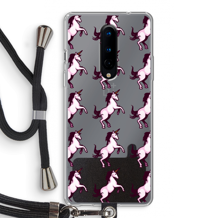 Musketon Unicorn: OnePlus 8 Transparant Hoesje met koord