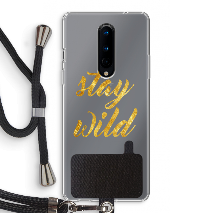Stay wild: OnePlus 8 Transparant Hoesje met koord