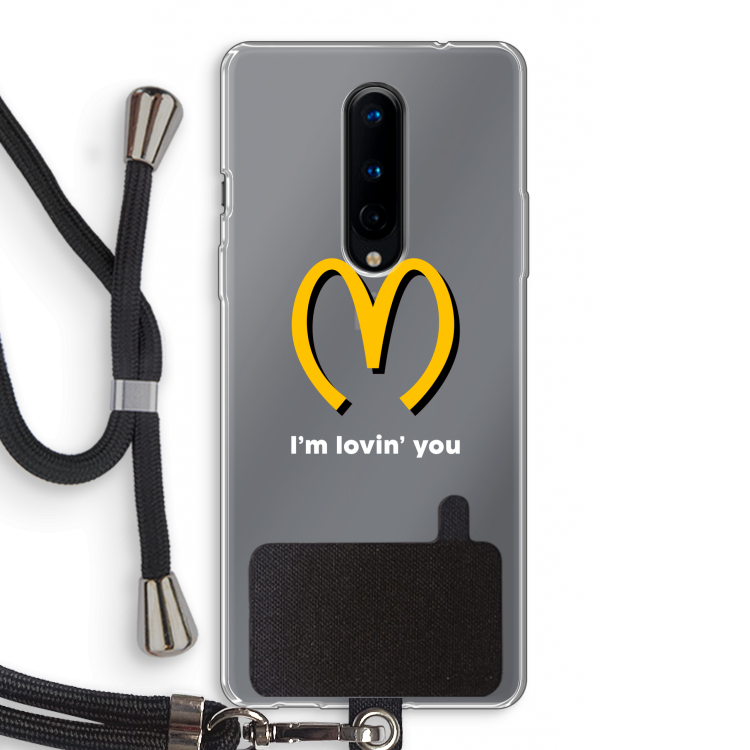 I'm lovin' you: OnePlus 8 Transparant Hoesje met koord