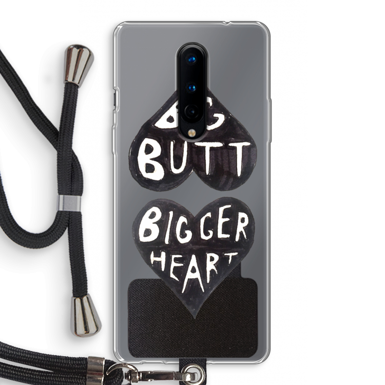 Big butt bigger heart: OnePlus 8 Transparant Hoesje met koord