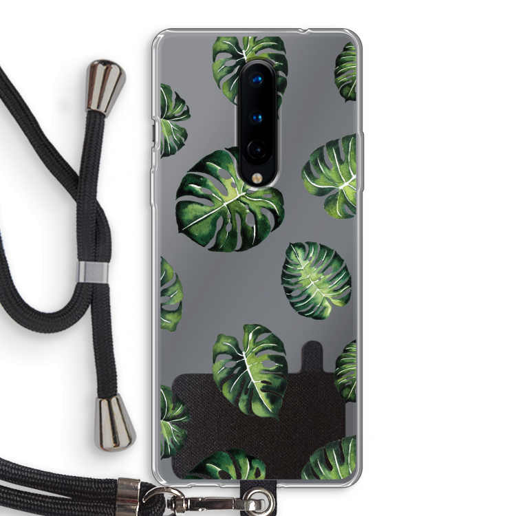 Tropische bladeren: OnePlus 8 Transparant Hoesje met koord