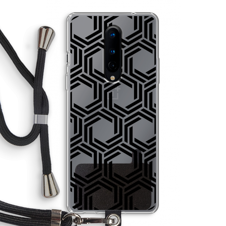 Geometrisch patroon: OnePlus 8 Transparant Hoesje met koord