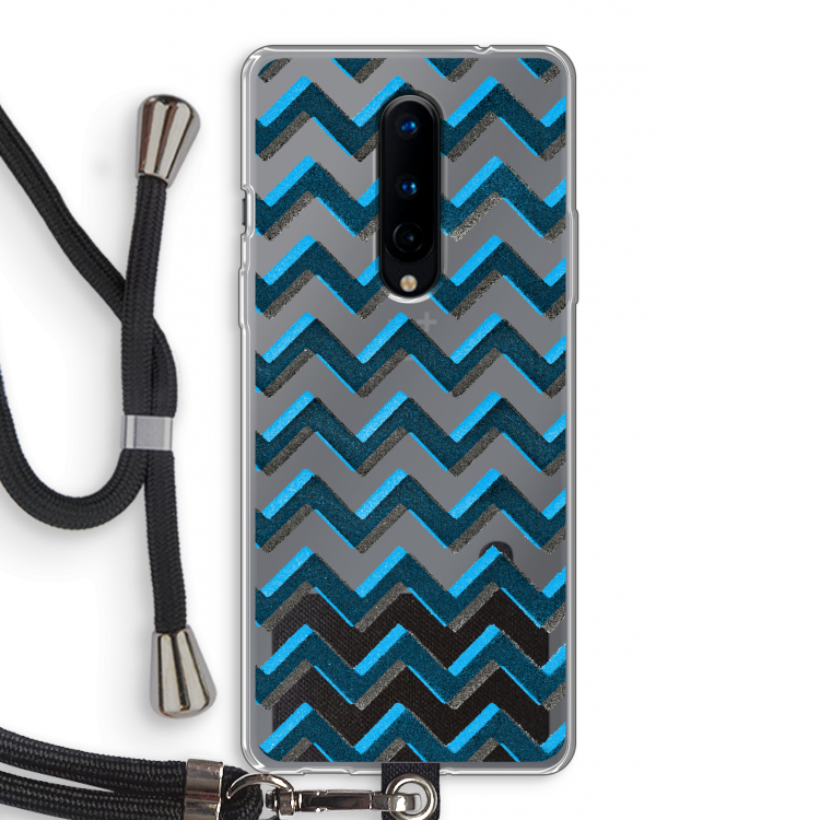Onderbroken lijn: OnePlus 8 Transparant Hoesje met koord