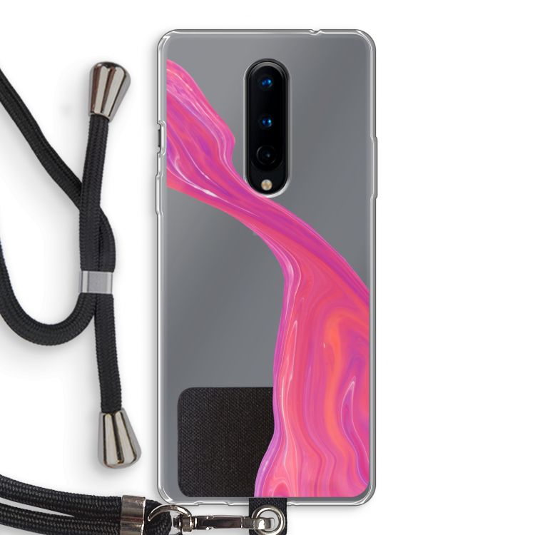 Paarse stroom: OnePlus 8 Transparant Hoesje met koord