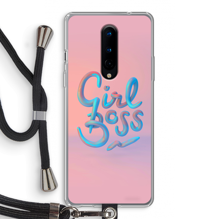 Girl boss: OnePlus 8 Transparant Hoesje met koord