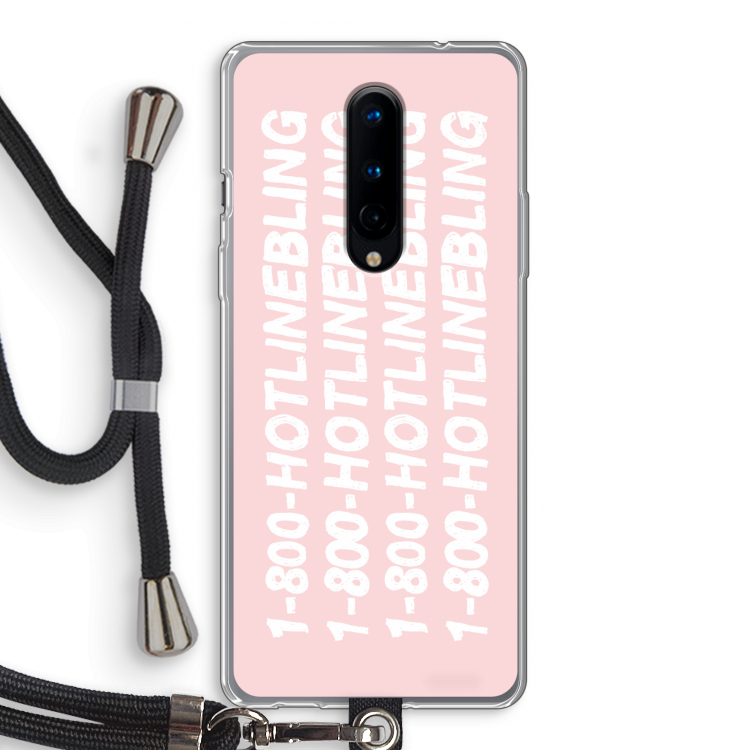 Hotline bling pink: OnePlus 8 Transparant Hoesje met koord