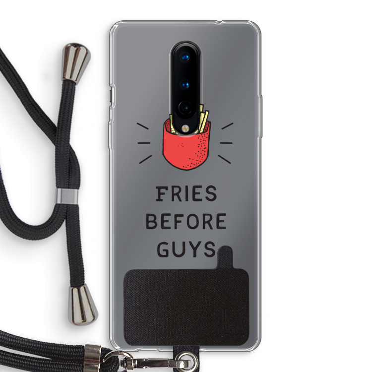 Fries before guys: OnePlus 8 Transparant Hoesje met koord