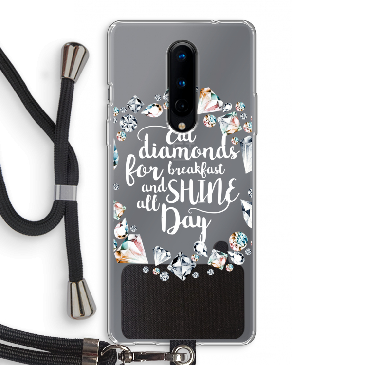 Diamonds: OnePlus 8 Transparant Hoesje met koord