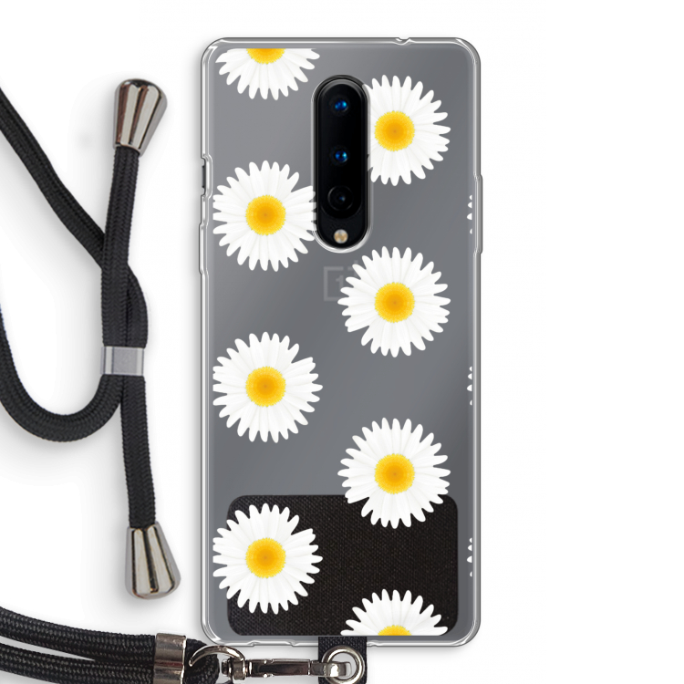 Margrietjes: OnePlus 8 Transparant Hoesje met koord