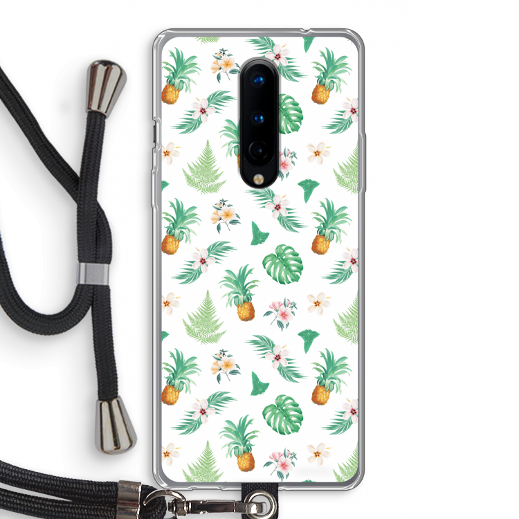 Ananas bladeren: OnePlus 8 Transparant Hoesje met koord