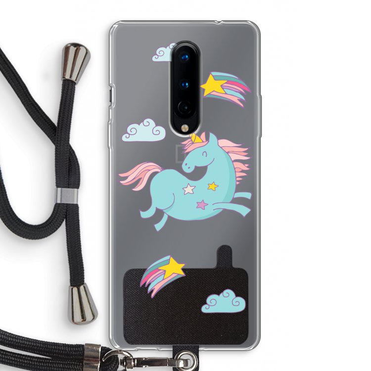 Vliegende eenhoorn: OnePlus 8 Transparant Hoesje met koord
