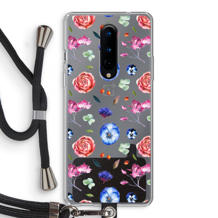 Bloemetjes: OnePlus 8 Transparant Hoesje met koord