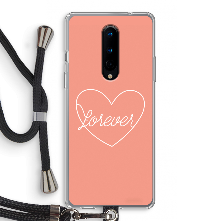 Forever heart: OnePlus 8 Transparant Hoesje met koord