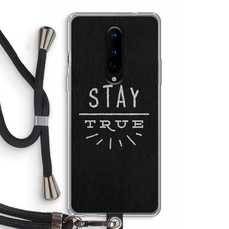 Stay true: OnePlus 8 Transparant Hoesje met koord