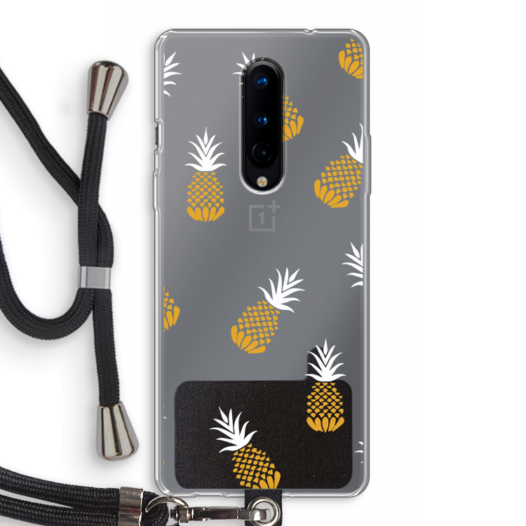 Ananasjes: OnePlus 8 Transparant Hoesje met koord