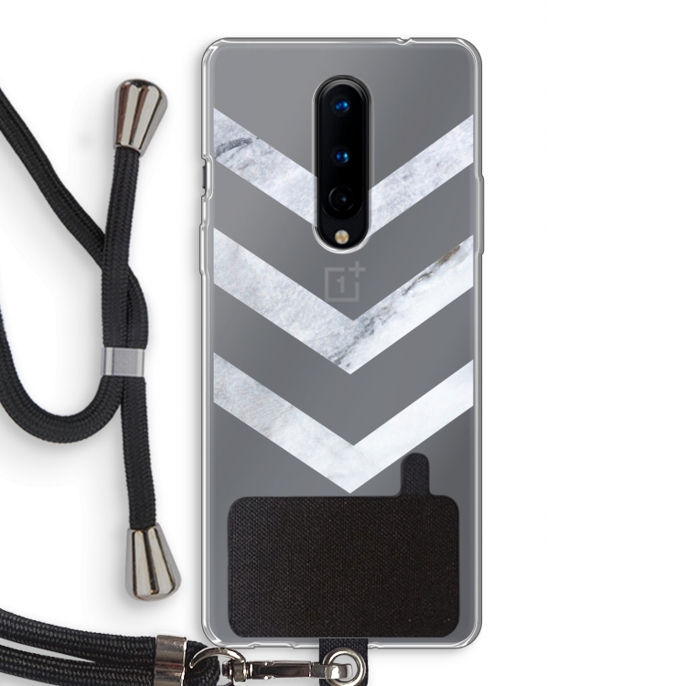 Marmeren pijlen: OnePlus 8 Transparant Hoesje met koord