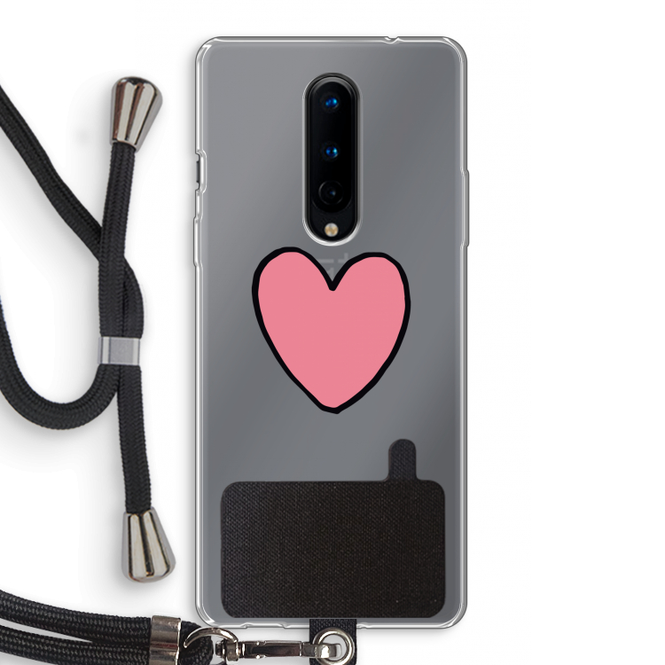 Hartje: OnePlus 8 Transparant Hoesje met koord