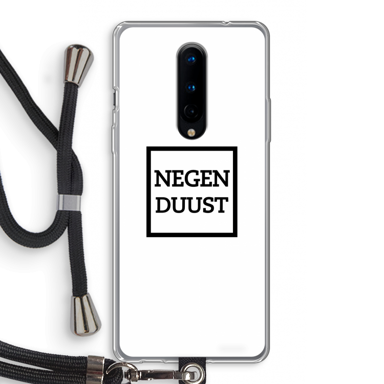 Negenduust vierkant: OnePlus 8 Transparant Hoesje met koord