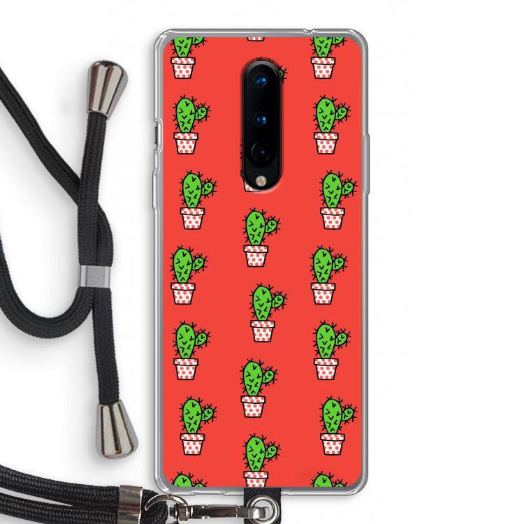 Mini cactus: OnePlus 8 Transparant Hoesje met koord