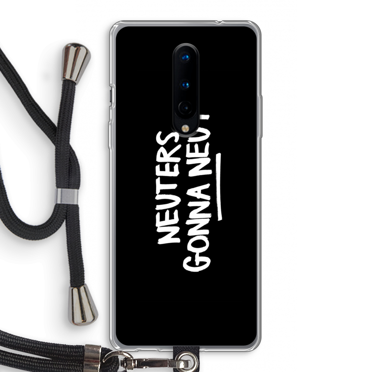 Neuters (zwart): OnePlus 8 Transparant Hoesje met koord