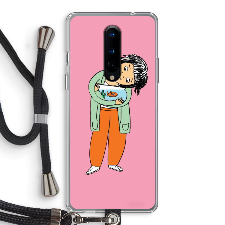 Visknuffel: OnePlus 8 Transparant Hoesje met koord