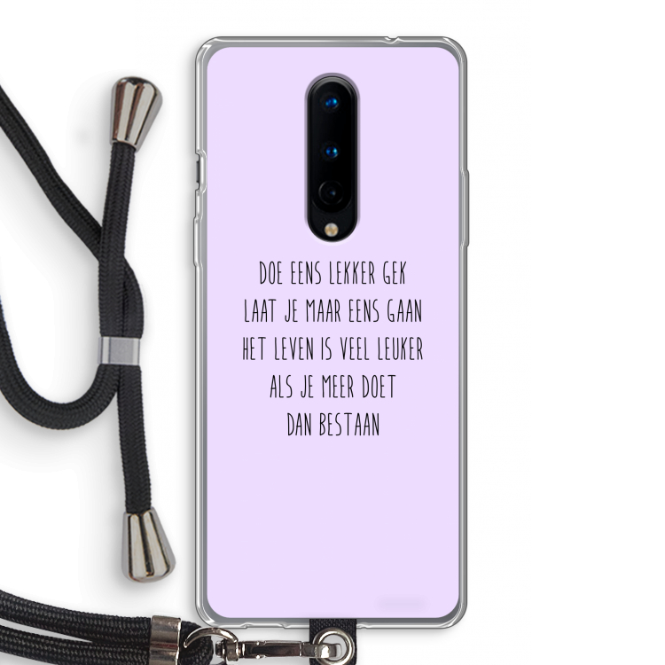 Gek: OnePlus 8 Transparant Hoesje met koord