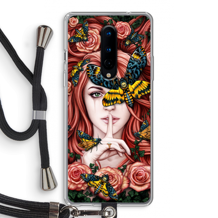 Lady Moth: OnePlus 8 Transparant Hoesje met koord