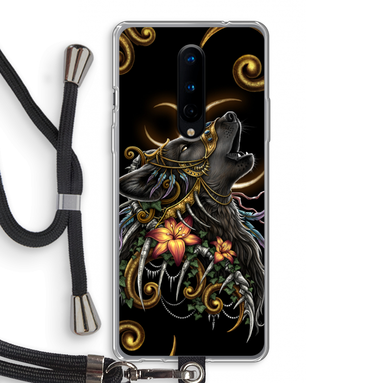 Huilende Wolf: OnePlus 8 Transparant Hoesje met koord