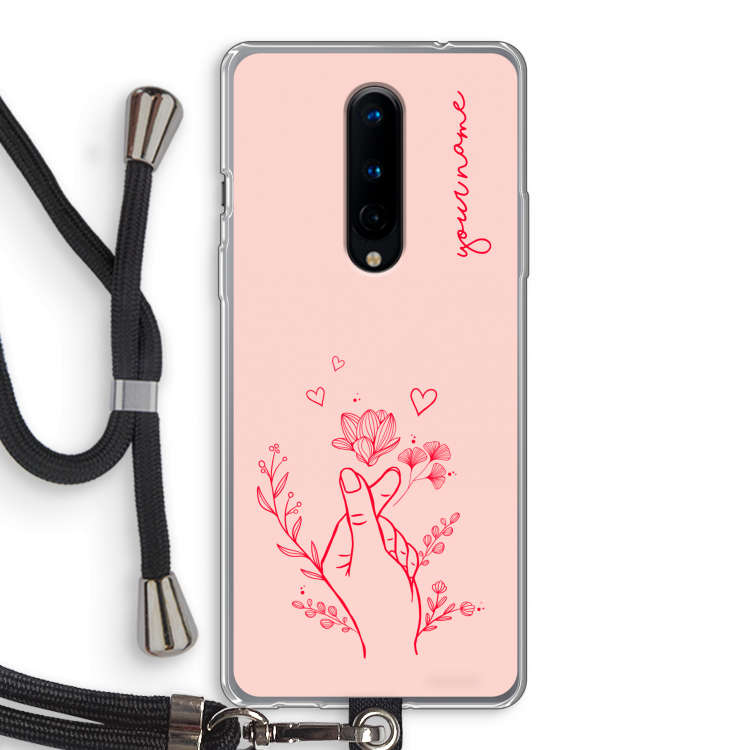Giving Flowers: OnePlus 8 Transparant Hoesje met koord