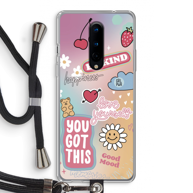 Positivity: OnePlus 8 Transparant Hoesje met koord