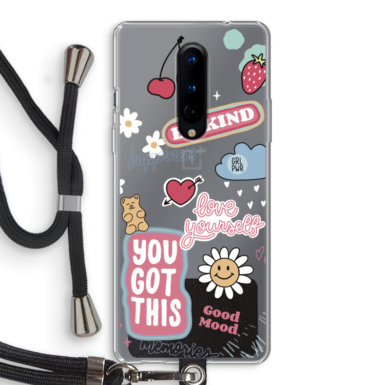 Positivity: OnePlus 8 Transparant Hoesje met koord