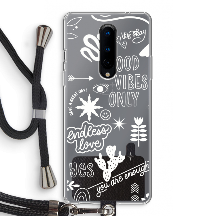 Good vibes: OnePlus 8 Transparant Hoesje met koord