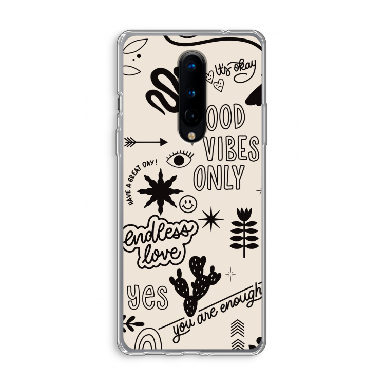 Good vibes: OnePlus 8 Transparant Hoesje