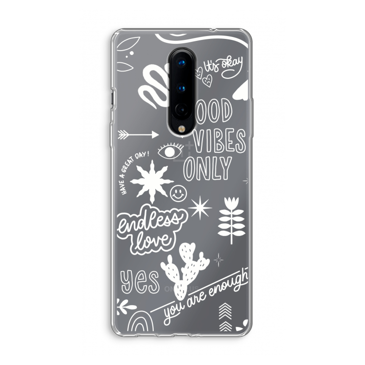 Good vibes: OnePlus 8 Transparant Hoesje
