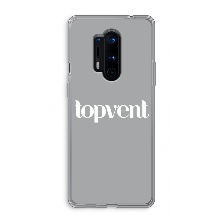 Topvent Grijs Wit: OnePlus 8 Pro Transparant Hoesje