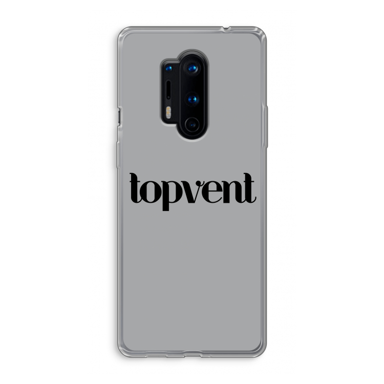 Topvent Grijs Zwart: OnePlus 8 Pro Transparant Hoesje