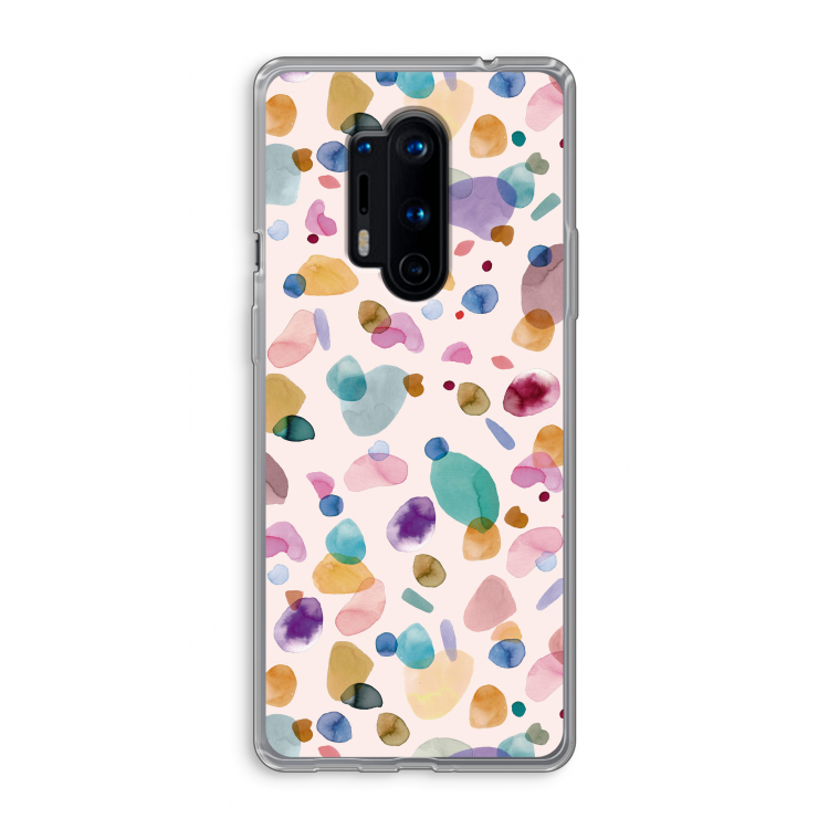 Terrazzo Memphis Pink: OnePlus 8 Pro Transparant Hoesje