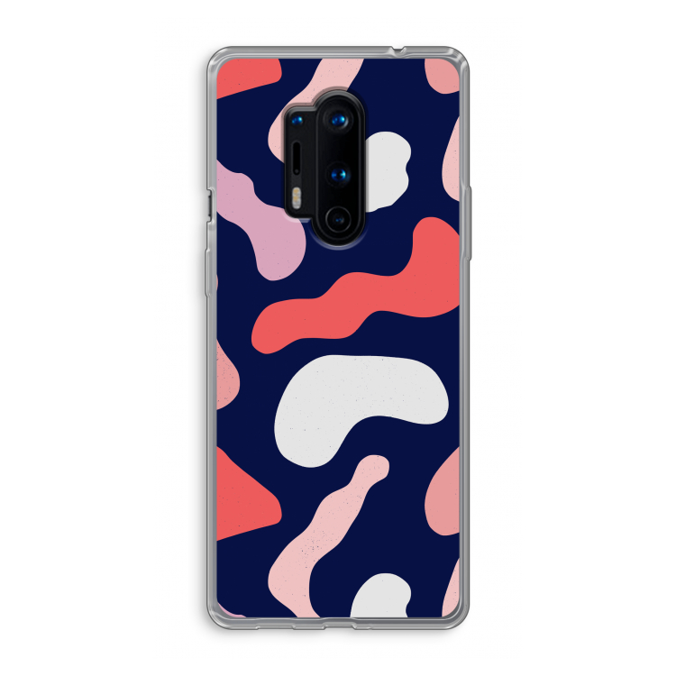 Memphis Shapes Pink: OnePlus 8 Pro Transparant Hoesje