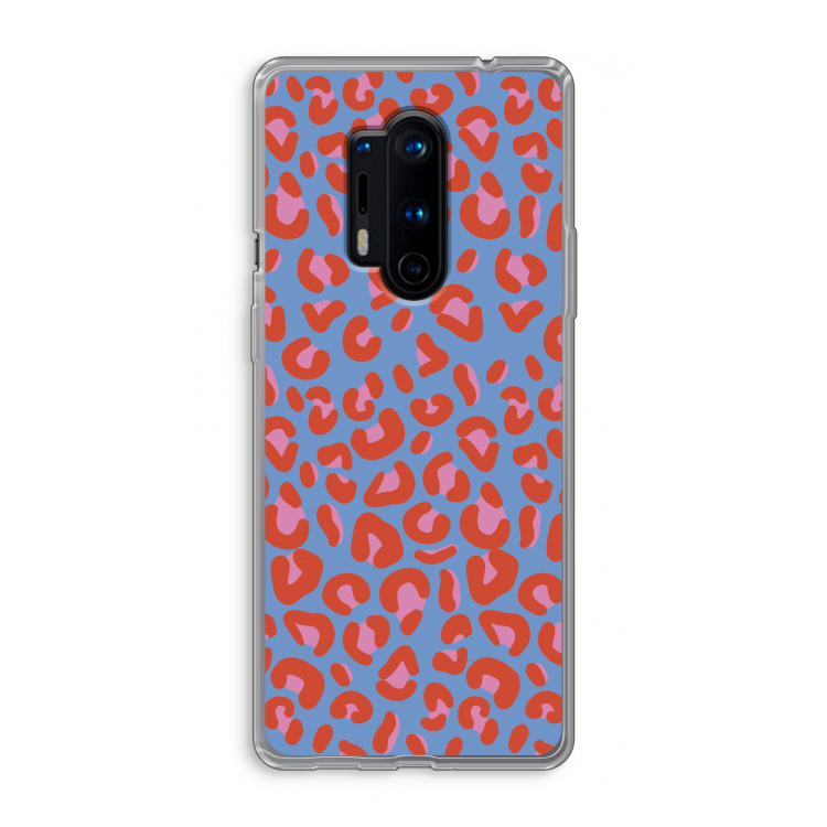 Leopard blue: OnePlus 8 Pro Transparant Hoesje